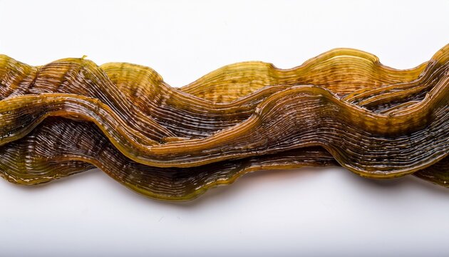 brown algae strip background isolated on a white background