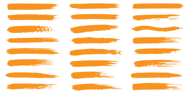 Highlight underline and brush strokes in black crayon on white. Pencil texture with drawn strikethrough and bold oval shapes set. Rough vector highlight set with line cross marks isolated on white bg