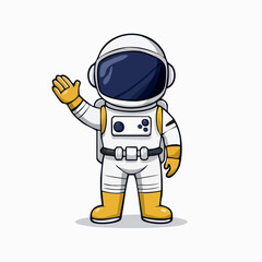 Fototapeta premium Cute Astronaut Waving Hello
