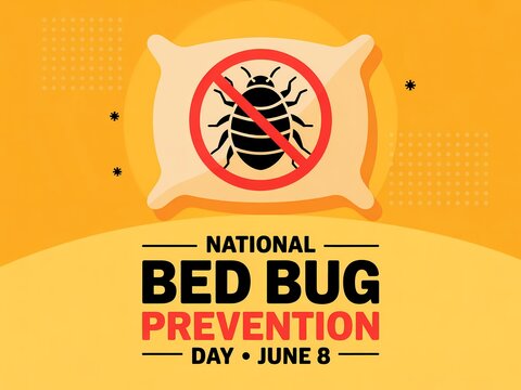 National bed bug prevention day june 8 vector illustration