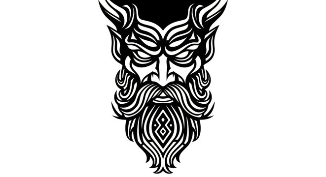 Abstract bearded figure illustration