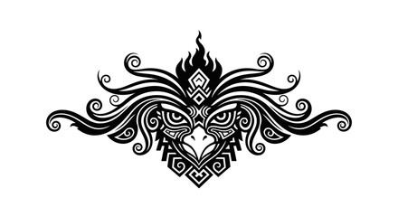 Fototapeta premium Abstract bird icon in black and white