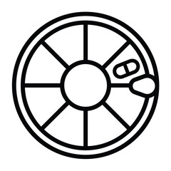 Fototapeta premium Pill organizer circular chart depicting daily medicine schedule icon