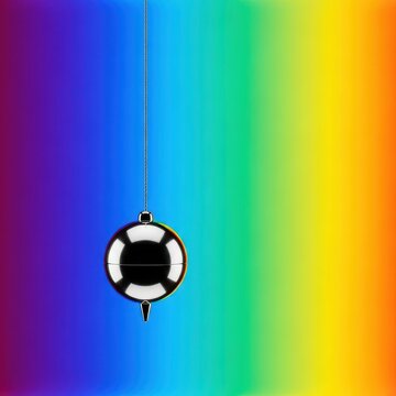 A single metallic weight swings in a smooth, rhythmic arc, illustrating the fundamental principles of gravity and consistent measurement, repetition, school, physics