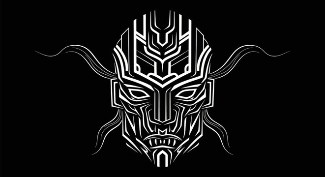 Abstract geometric mask illustration