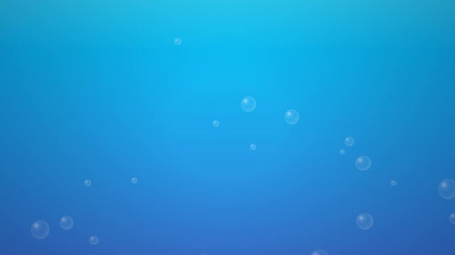 Abstract blue gradient background with rising bubbles