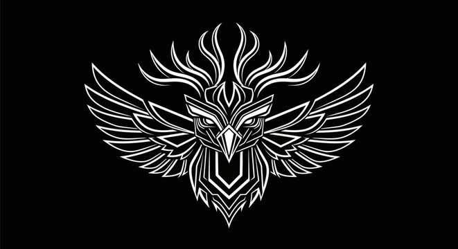 Abstract geometric owl illustration