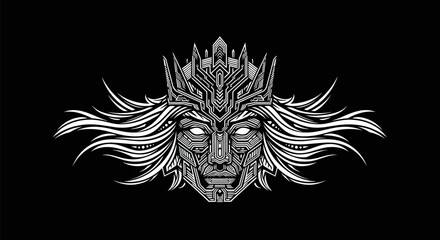 Obraz premium Abstract geometric portrait with crown