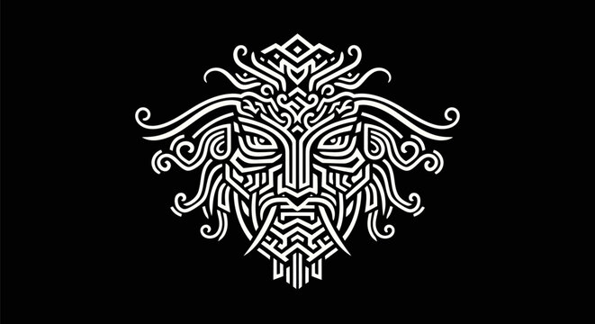 Abstract viking face illustration