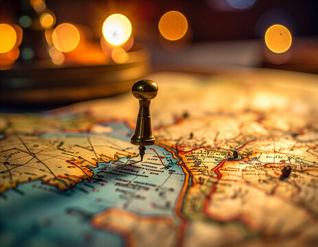 Stara mapa i pinezka 