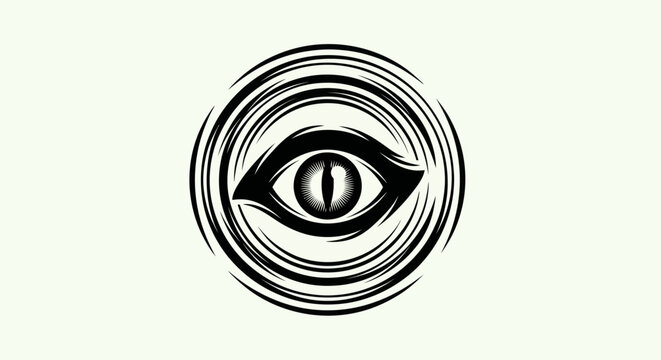 Abstract eye icon design on light background