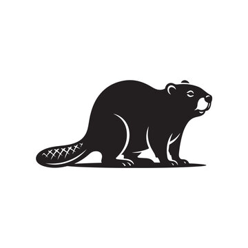 Beaver Wildlife Animal Side Profile Vector Silhouette