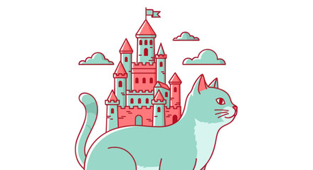 Cat and castle illustration © Stone