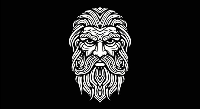 Abstract illustration of a bearded man