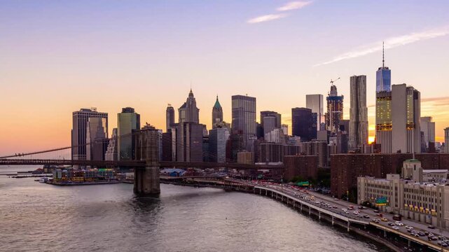New York City time lapse from above the East River 6164