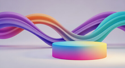Fototapeta premium Colorful abstract brush strokes on gradient background