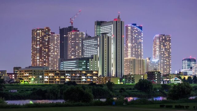 Kawasaki, Japan skyline on the Tamagawa River 6113 