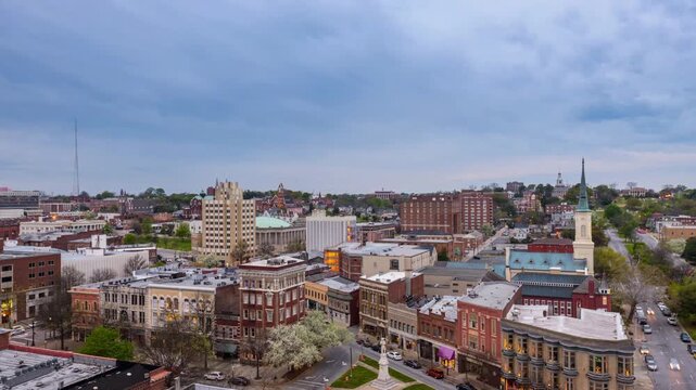 Macon, Georgia, USA downtown skyline time lapse 6092