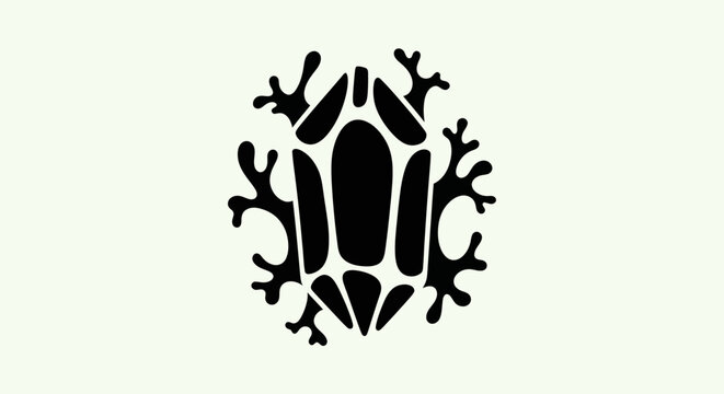 Black frog silhouette design