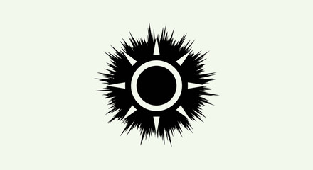Fototapeta premium Abstract solar icon against neutral background