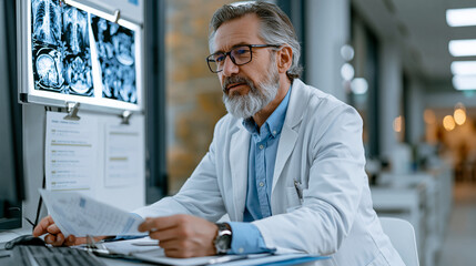 Fototapeta premium Medical endocrinologist reviewing patien 4