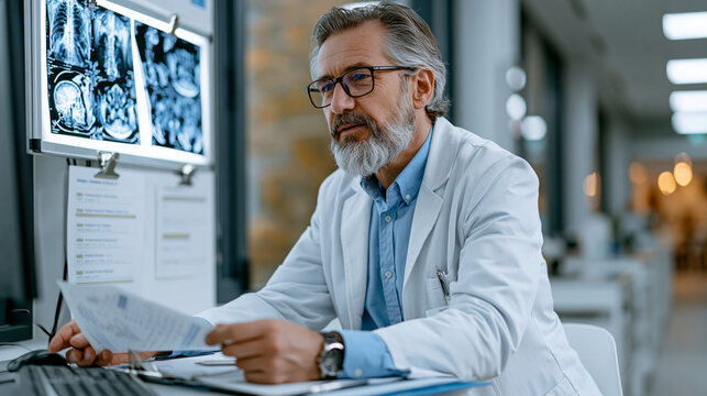 Medical endocrinologist reviewing patien 4