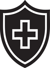 Fototapeta premium Medical Shield Cross Icon