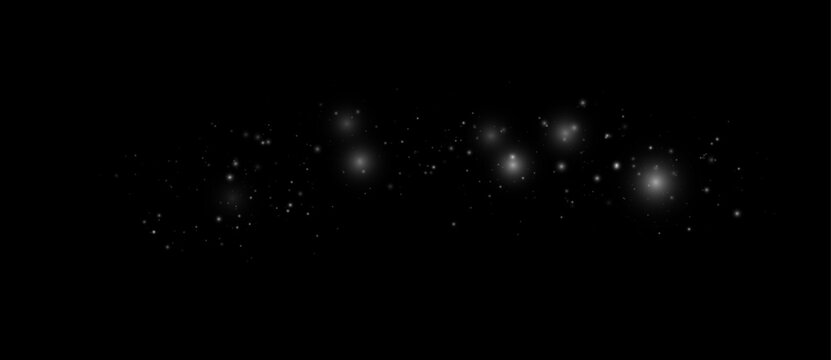 ベクター PNG 金色のほこりと光跡、透明背景対応の幻想的エフェクト、発光する星の塵と火花、ホリデーやお祝いデザインに最適な素材