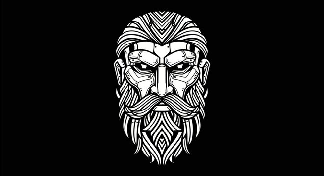 Stylized bearded face illustration