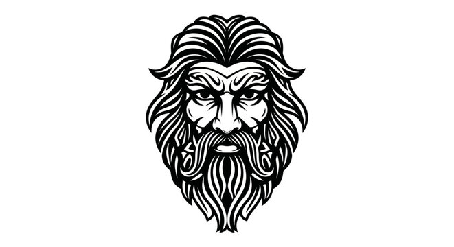 Stylized bearded man portrait graphic