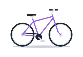 Obraz premium Bicycle, urban transport and healthy outdoor activity vehicle, eco friendly cycling and fitness concept flat vector illustration isolated on white background.