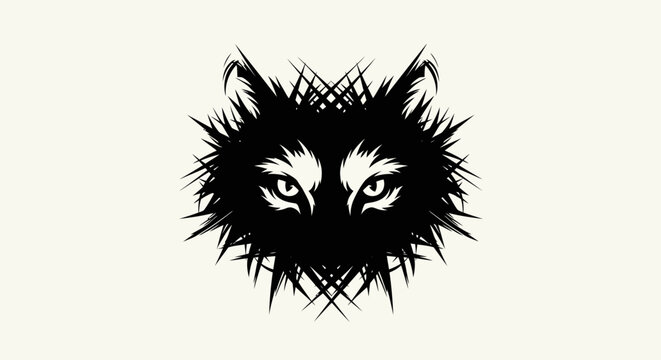 Stylized wolf head silhouette graphic