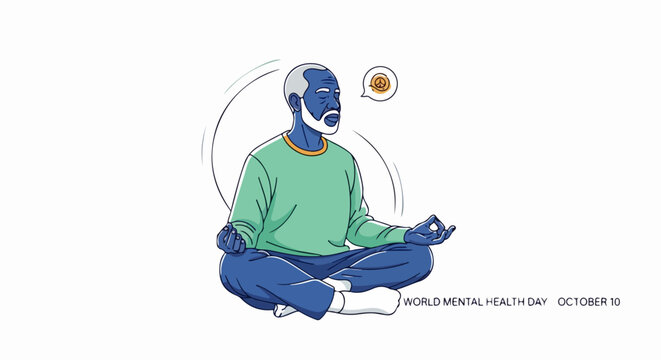 man meditating with a serene expression