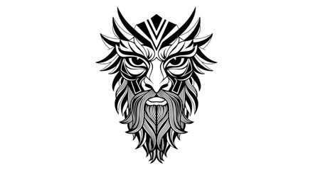 Obraz premium Intricate ornamental mask illustration on white