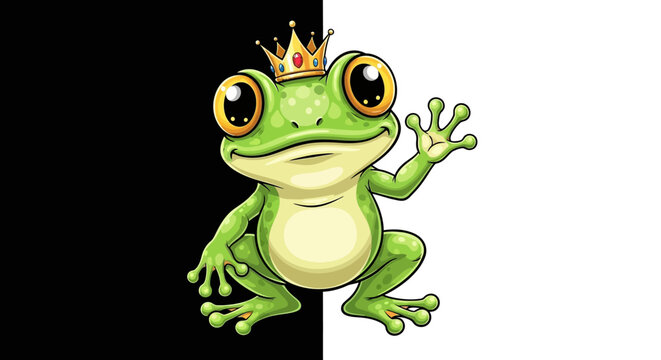 A cartoon frog wearing a crown.