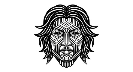 Obraz premium Geometric human face illustration