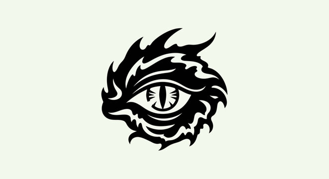 Dragon eye illustration on isolated background