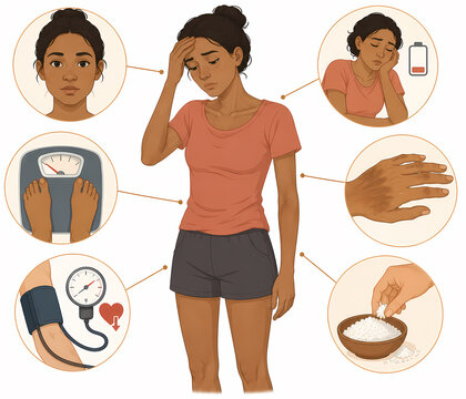 Addison disease symptoms adrenal insufficiency illustration