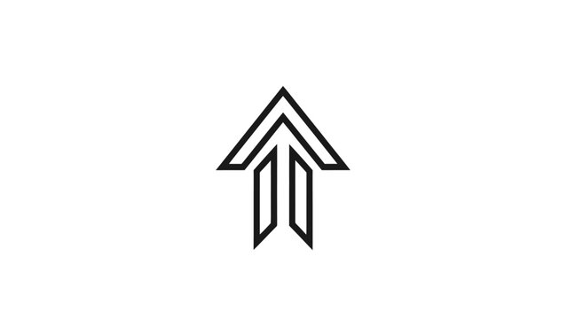 Geometric arrowhead design element symbol.