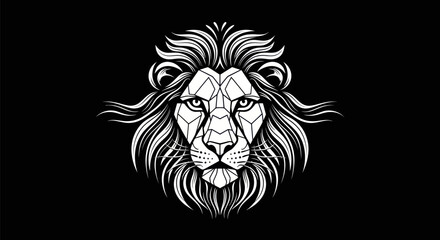 Obraz premium Geometric lion head illustration