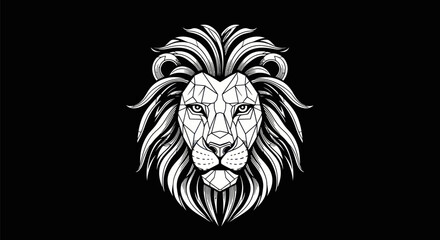 Obraz premium Geometric lion head illustration