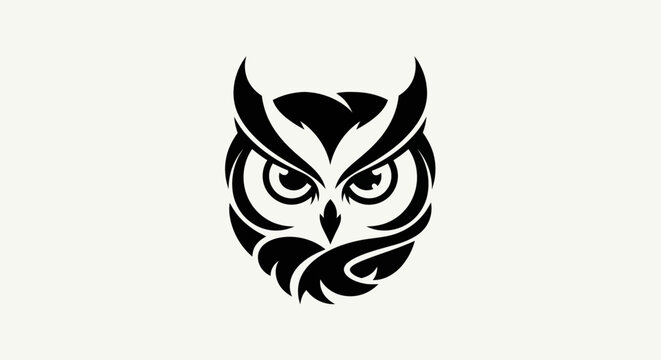 Stylized owl illustration on white background