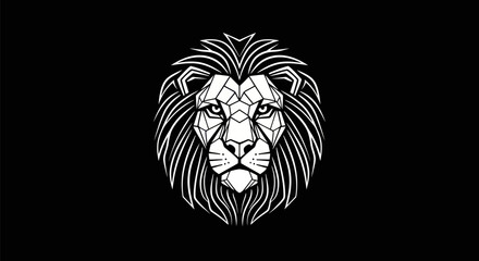 Obraz premium Geometric lion head silhouette design