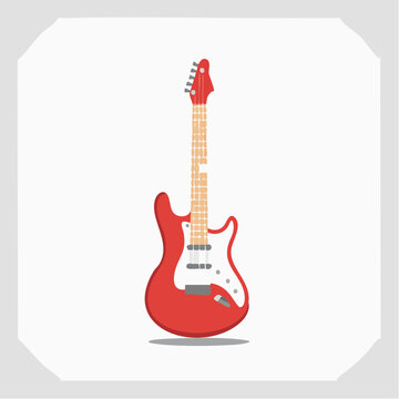 Red Electric Guitar Illustration