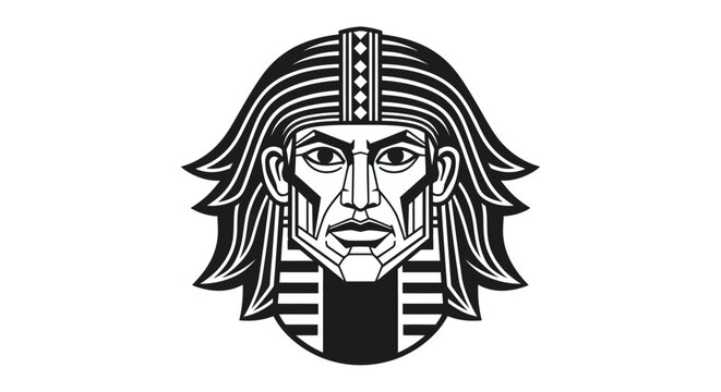 Egyptian pharaoh head vector illustration
