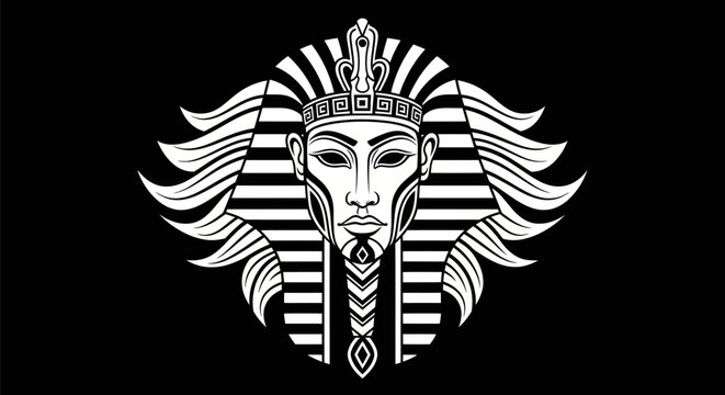 Egyptian pharaoh mask graphic illustration