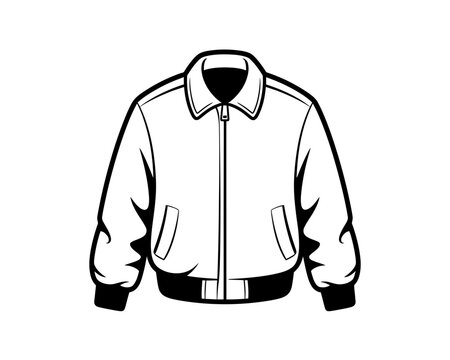 Simple vector-style illustration of a stylish bomber jacket with collar and zipper detail