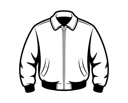Simple monochrome illustration of a lightweight zip-up jacket with collar and pockets