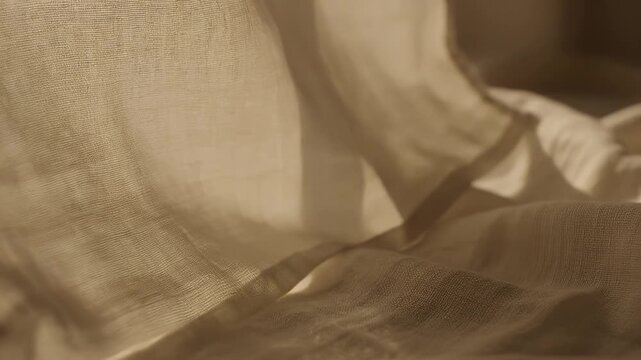 Close-up of a persons hands meticulously sewing fabric, showcasing the intricate details of the stitching process and the texture of the cloth.