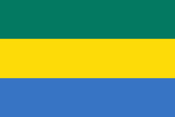 Fototapeta premium Gabon flag vibrant horizontal stripes